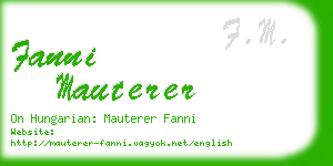 fanni mauterer business card
